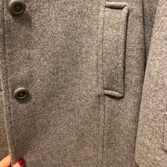LL Bean Grey Wool Coat Size 10 - Picture 9 of 10